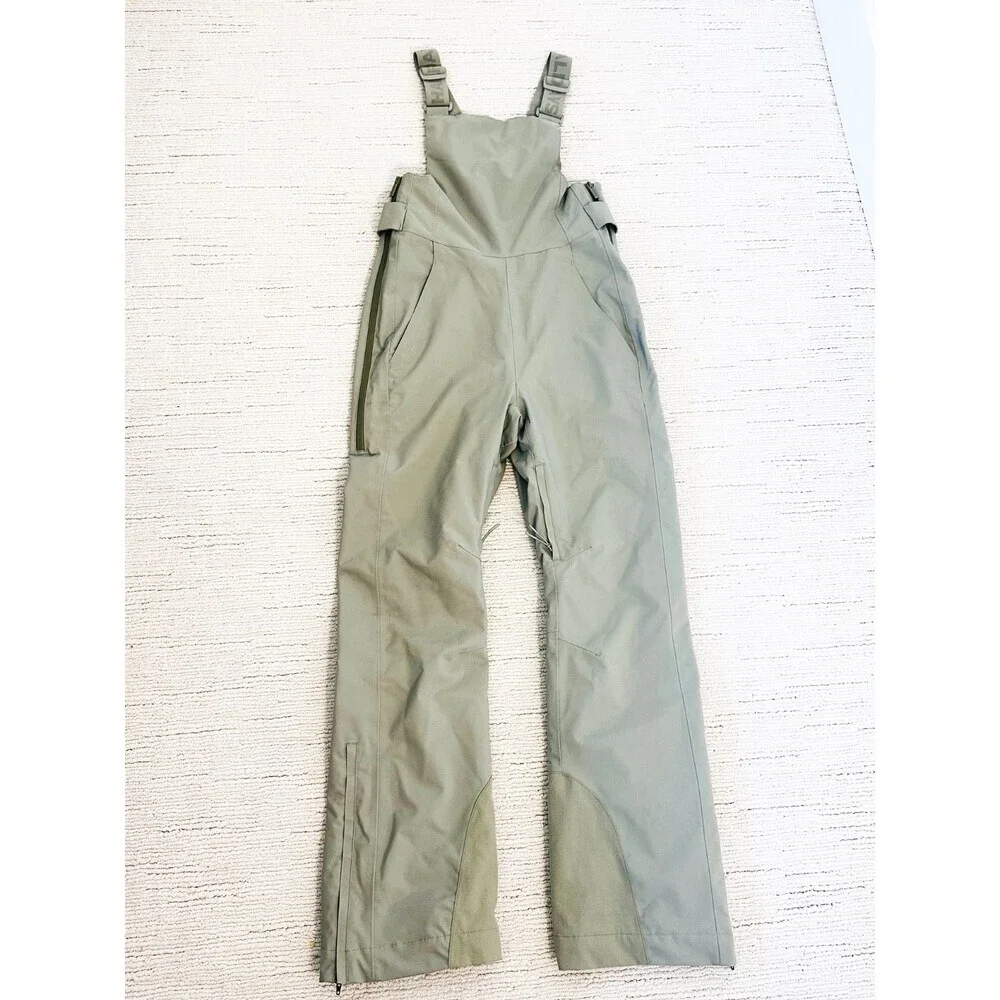 HALFDAYS Carson Size Small Green Bib Pant All-Mountain Snow Soft Shell Luxury